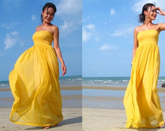 Maxi Dresses Yellow Wedding